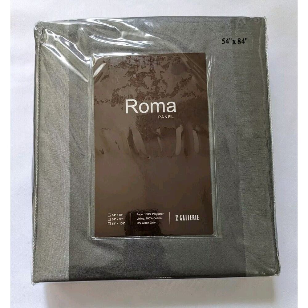Z Gallerie Roma Window Curtain Panel 54 X 84" Gray Grey Stripes Grommet New